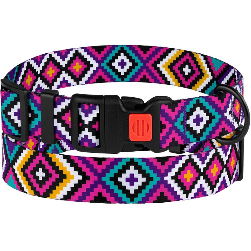 CollarDirect Nylon Dog Collar Aztec Geometric Pattern Tribal Magenta 10-13 inch - Image 5